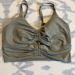 Athleta Green Ruched Wireless Bra
